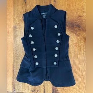 INC International Concepts Black Vest with Special Details and Cut, Size XS